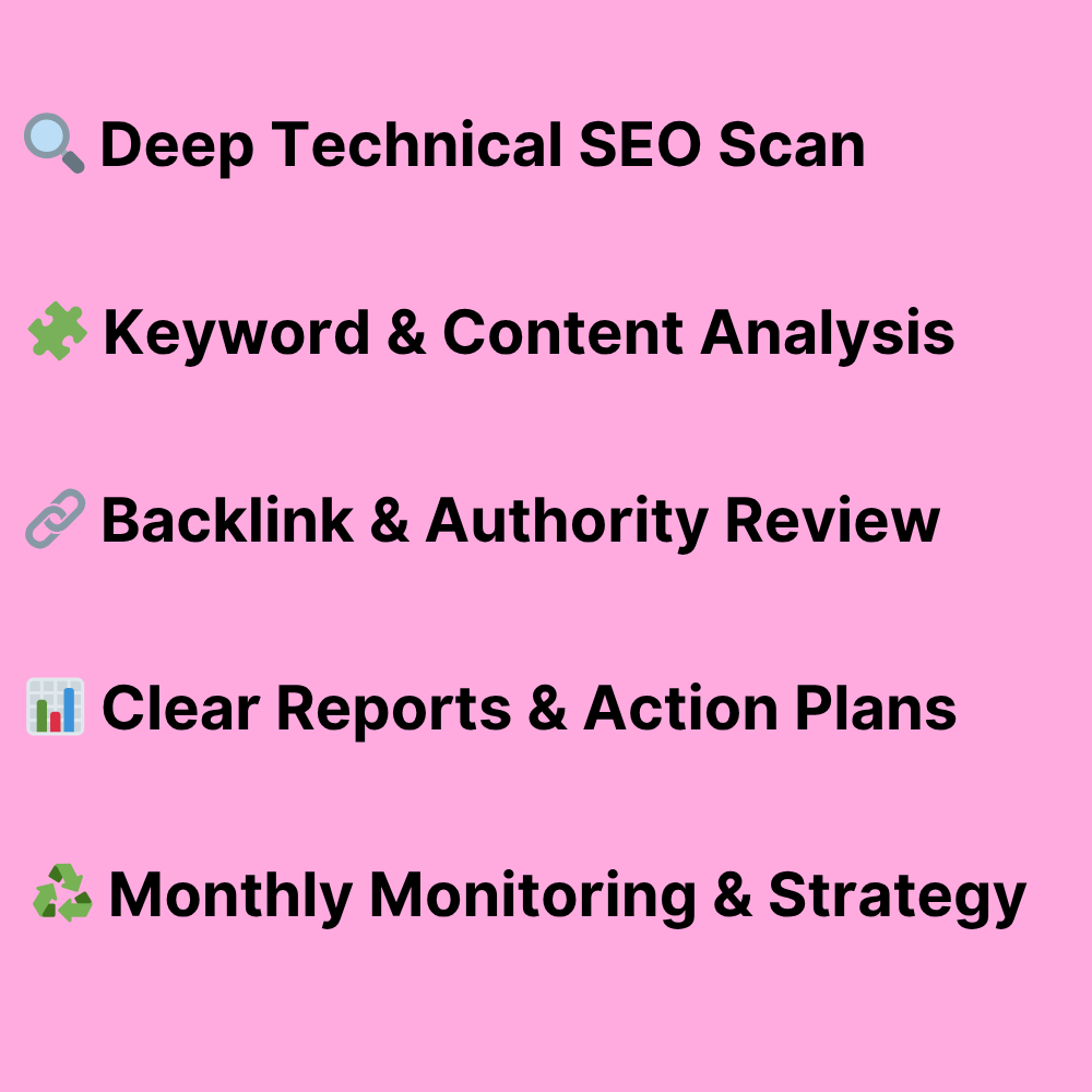 SEO Audit Monthly Plan